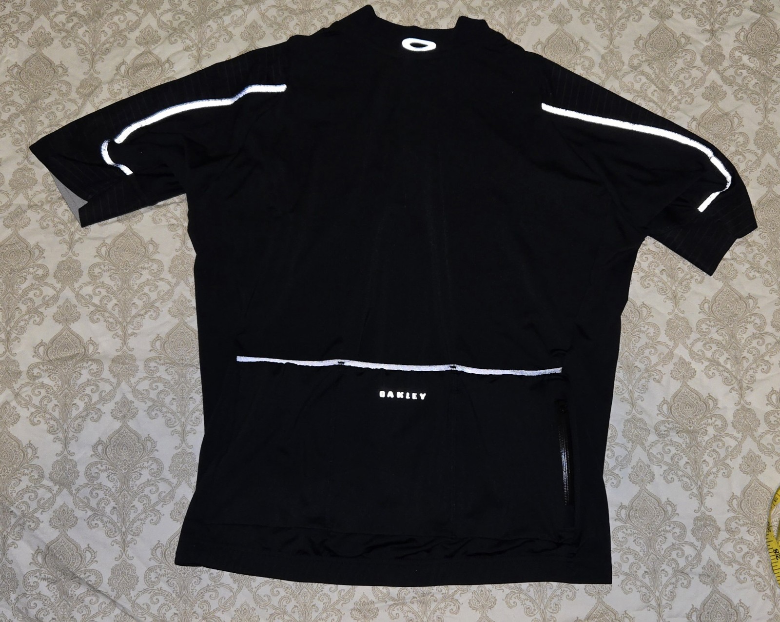 Oakley Men’s Cycling Jersey M Black/White Full Zip Reflective Rear Pockets
