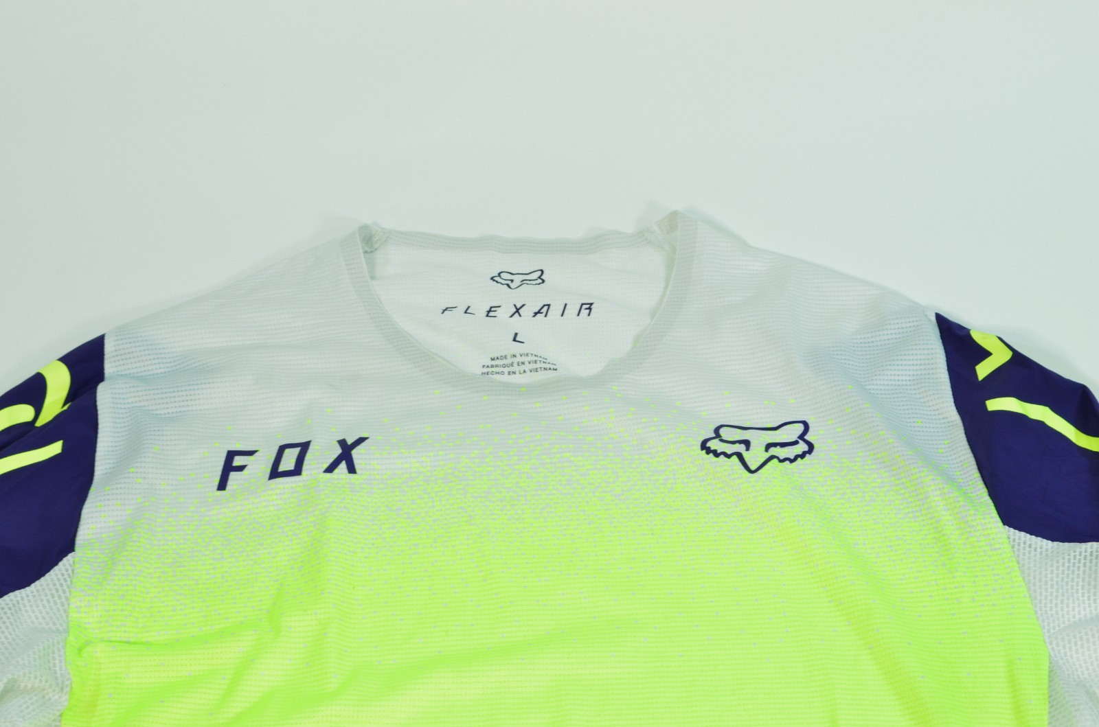 Fox Flexair Racing BMX MTB Long Sleeve Men’s Large White Neon Biking Cycling