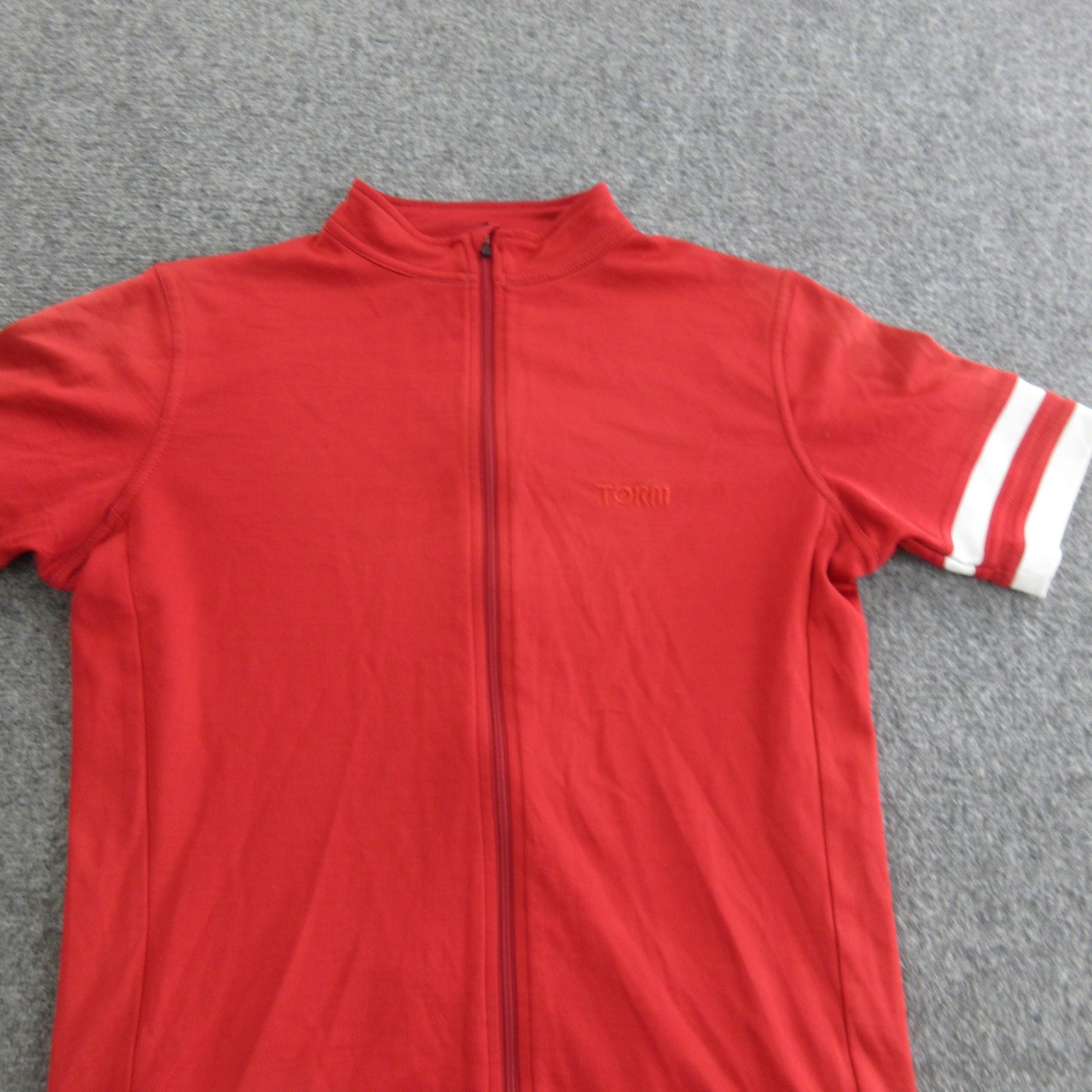 Torm Cycling Jersey Mens Medium Red Merino Wool Short Sleeve Full Zip Road
