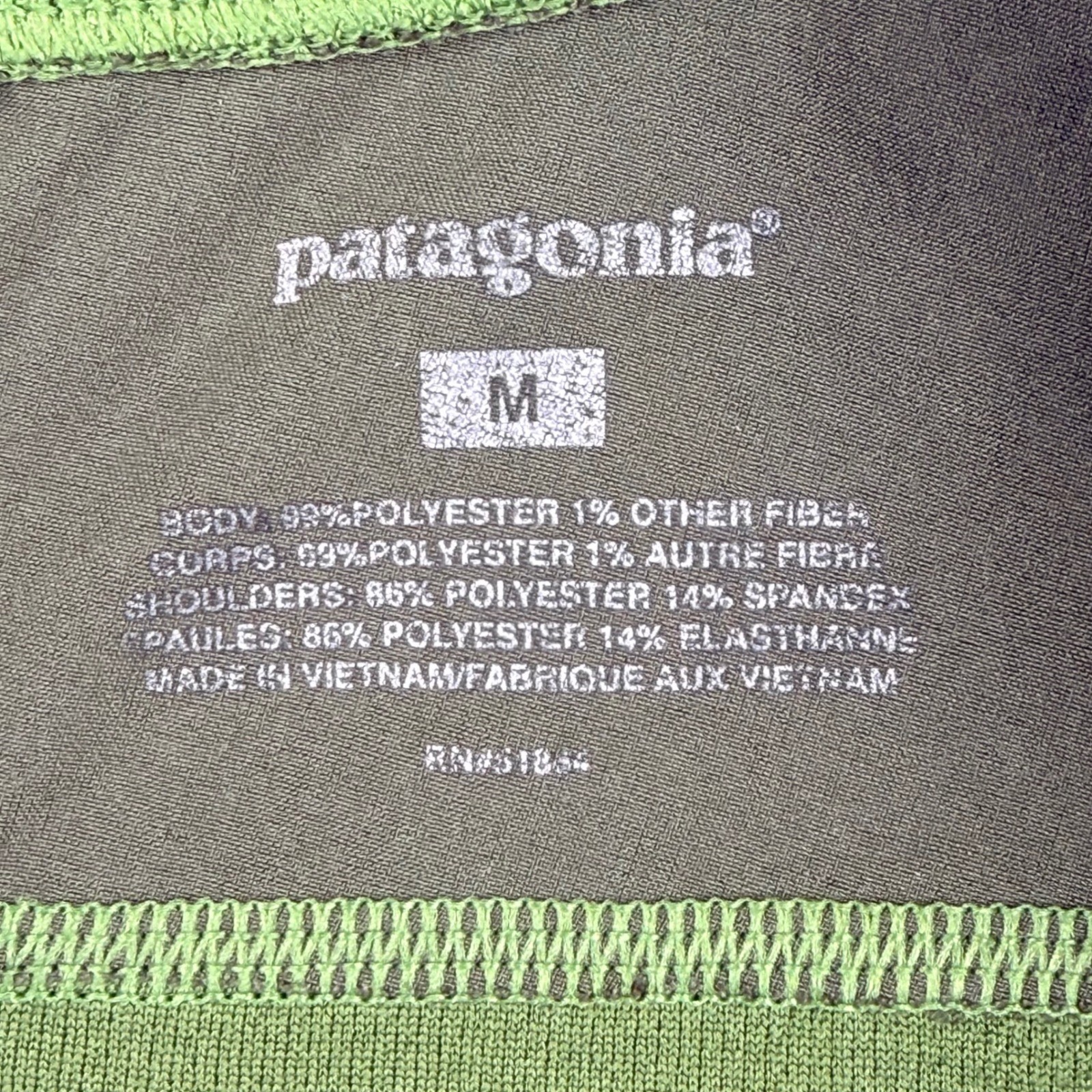 Patagonia 1/4 Zip Jersey Men Medium Green 24335S8 Short Sleeve Athletic