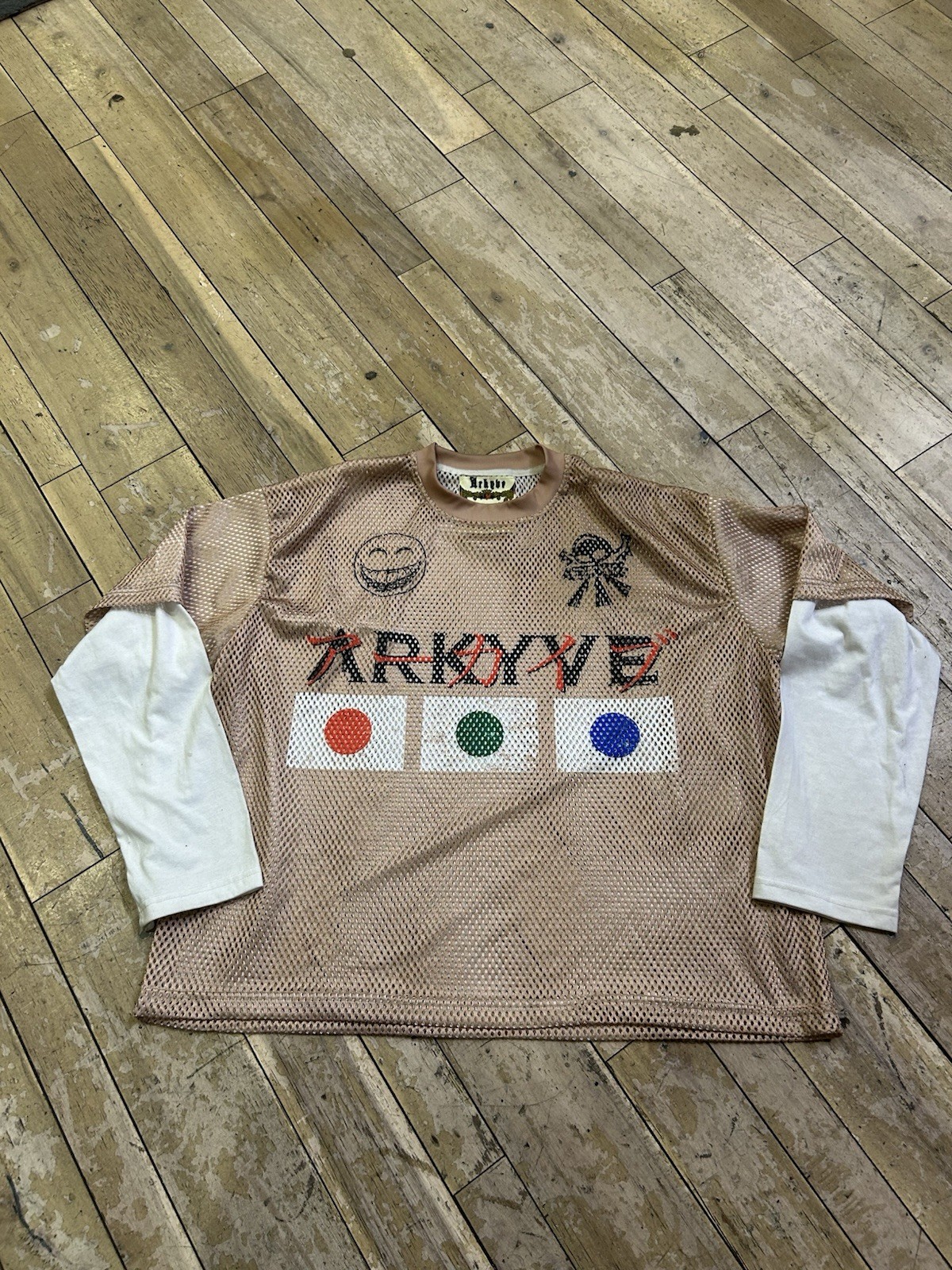 Size M – Arkyve Double Layer Jersey – Tan / White