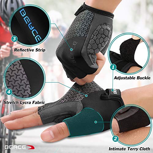 Gloves for Cycling Bike Biking Half Finger Road Medium Colorful Night Glow