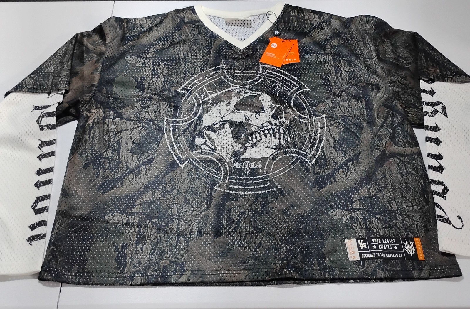 YoungLA Varsity Camo Crop Jersey 2XL, Dark Tree Pattern