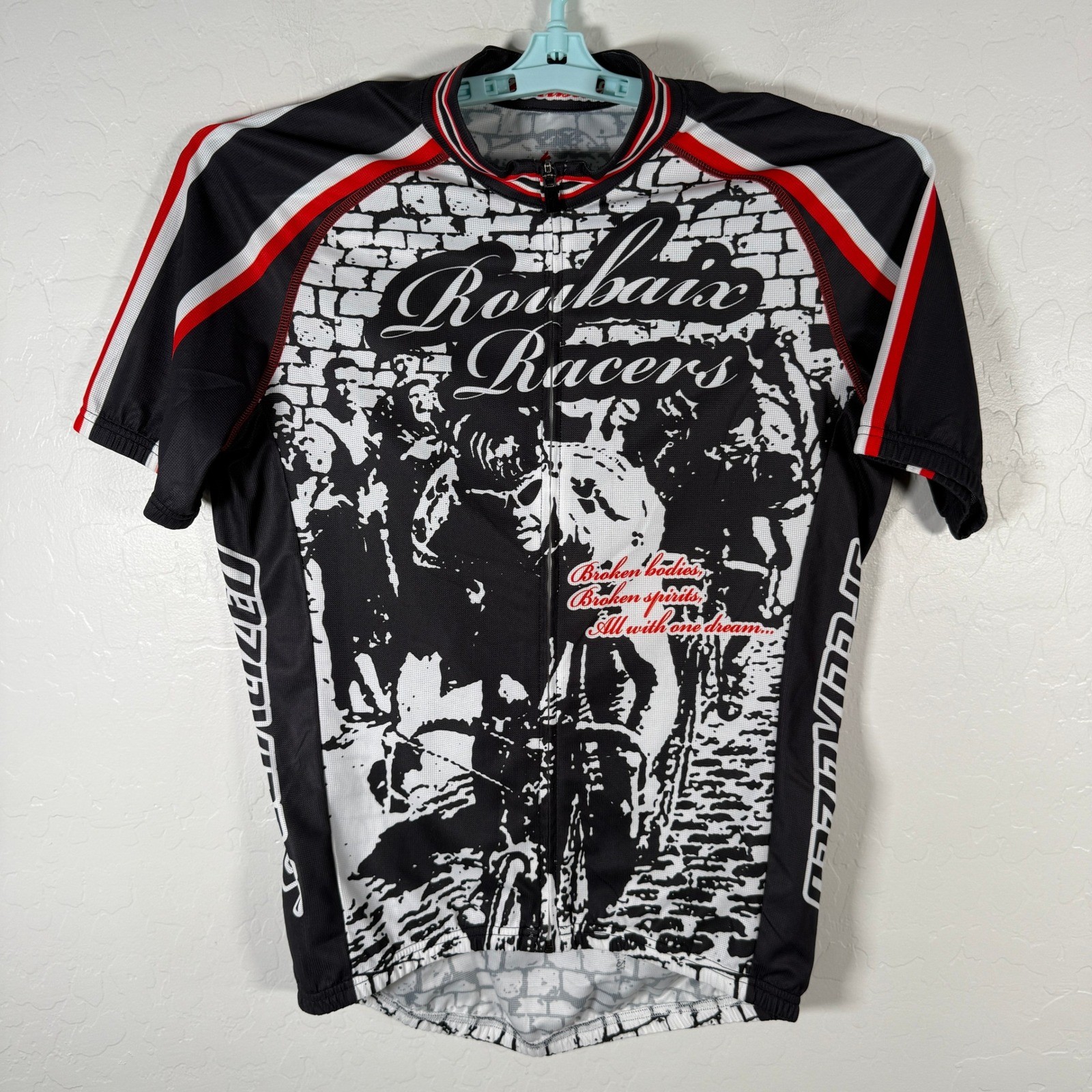 Specialized Cycling Jersey Mens Medium Black Roubaix Racers Graphic Bike Shirt