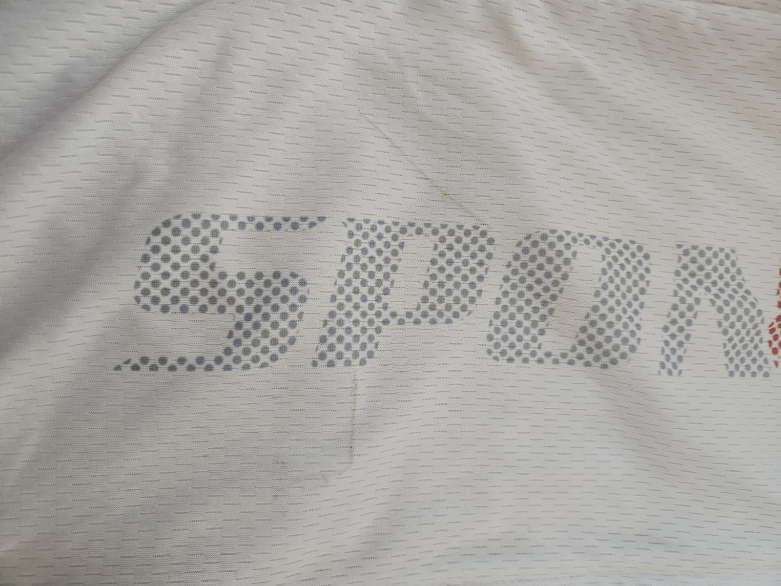 Mens Sponeed Bike Wear Full Zip Shirt White Black And Red Sz Large