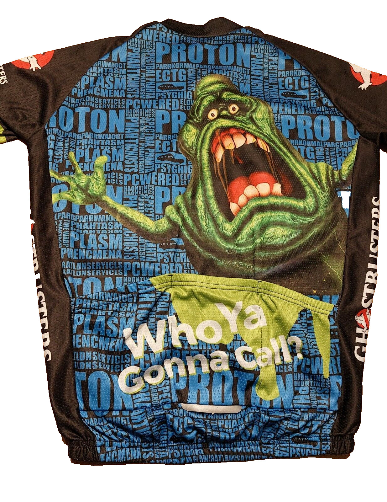 Ghostbusters Men’s 21.5″ Chest XL Cycling Bike Jersey Short Sleeve Slimer