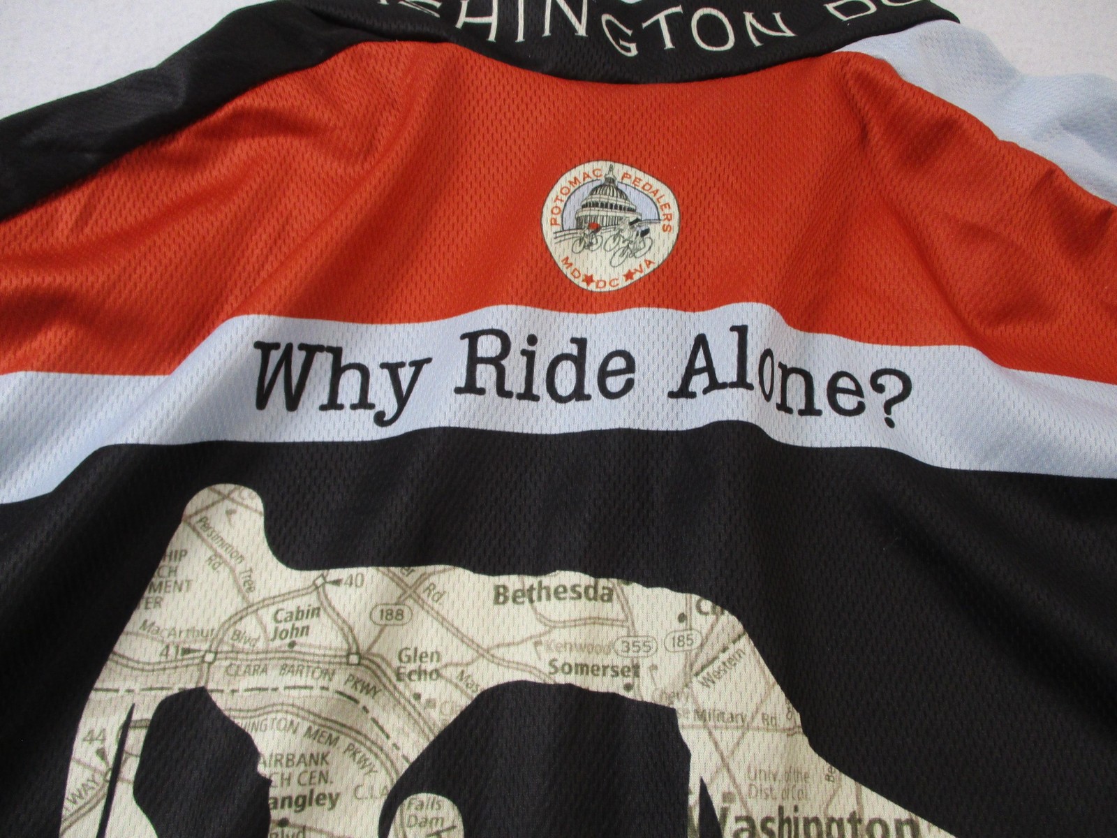 VOmax Potomac Pedalers Cycling Jersey Mens 4XL Washington DC Map Full Zip USA