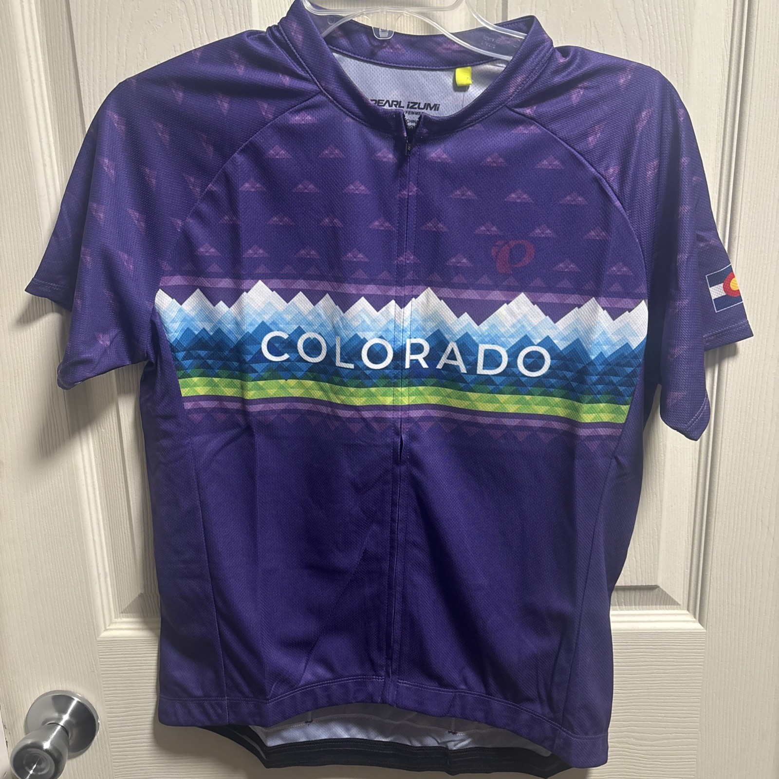 Pearl Izumi Quest Full Zip Short Sleeve Bike Jersey Colorado Mountains Womens M