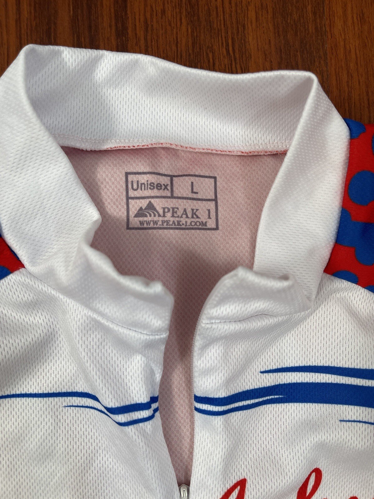 Johnson & Johnson Cycling Jersey Bike Large PEAK 1 Lifescan Red White