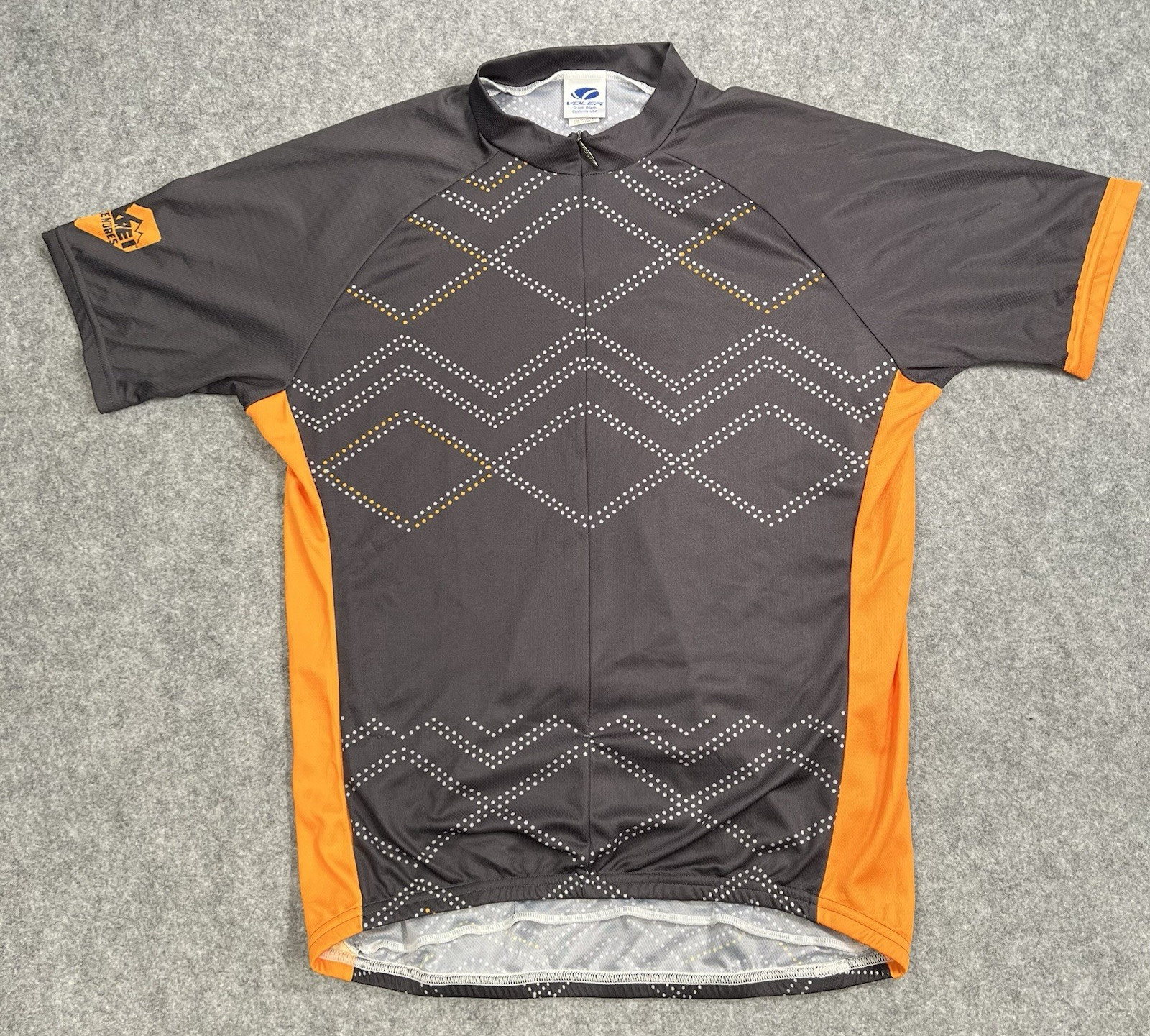Voler REI Adventures Cycling Jersey Men’s XL 3/4 Zip Biking gray orange