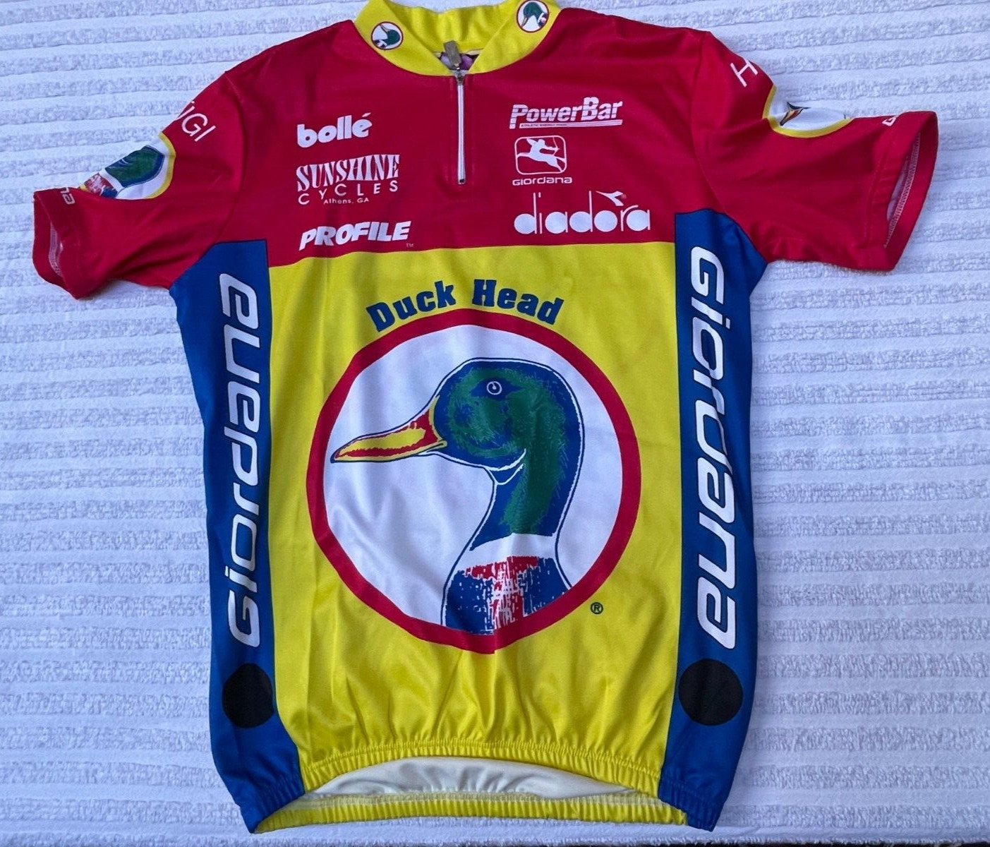 Giordana Men Cycling Shirt Pullover High Neck 1/4 Zip Short Sleeve Made in Italy