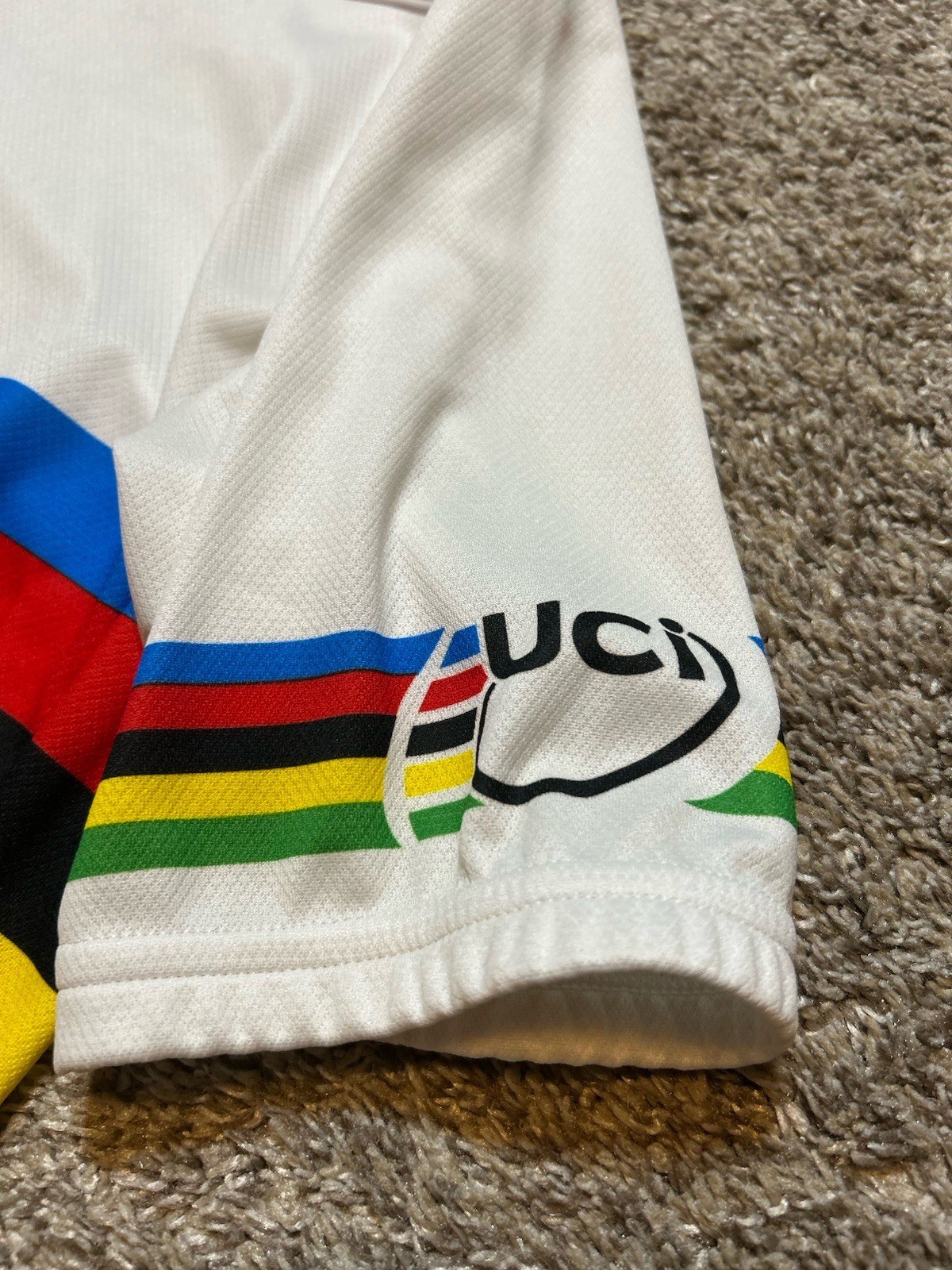 SMS Santini Cycling Jersey Men XL 1/4-Zip UCI World Champion Jersey *Snags*