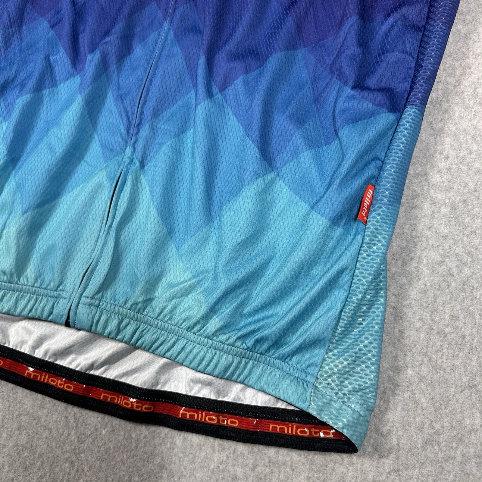 Miloto Racing Cycling Jersey 5XL Blue Aqua Full Zip Bottle Holder NWT