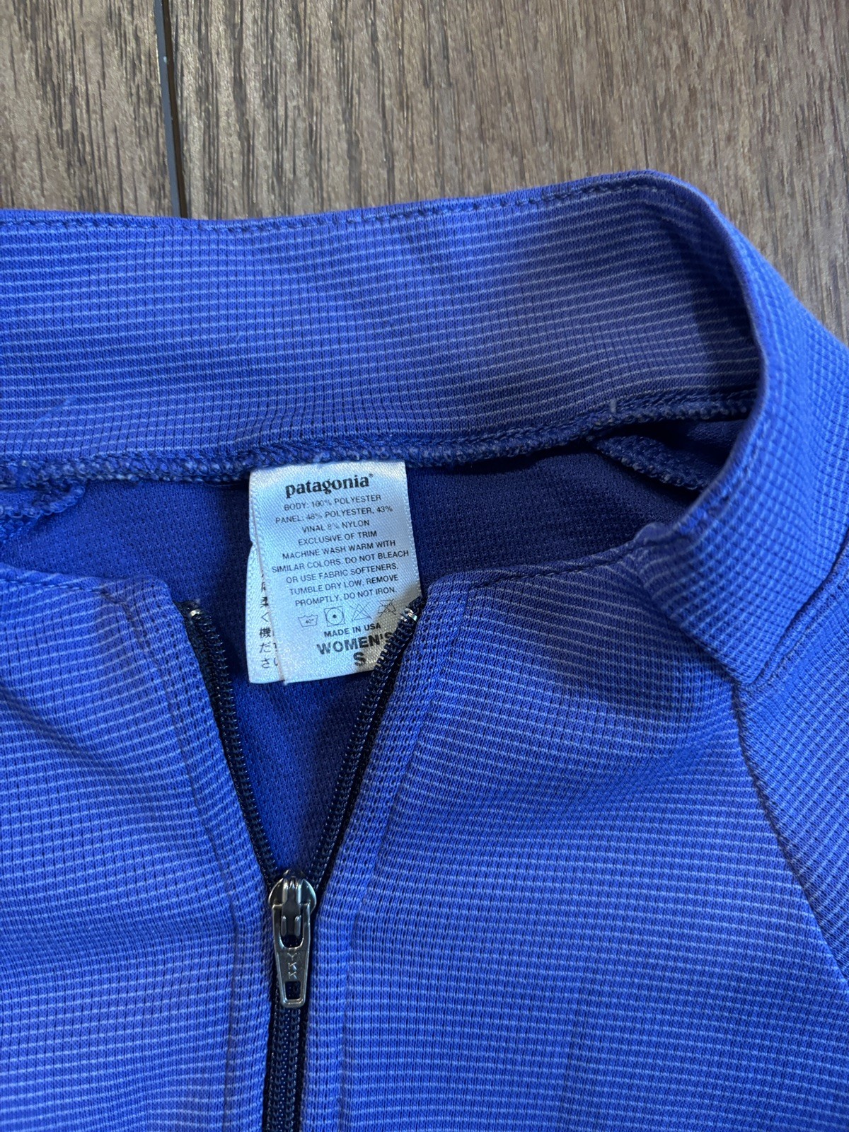 Vintage Patagonia Cycling Shirt Jersey women small Blue 1/2 Zip Polyester