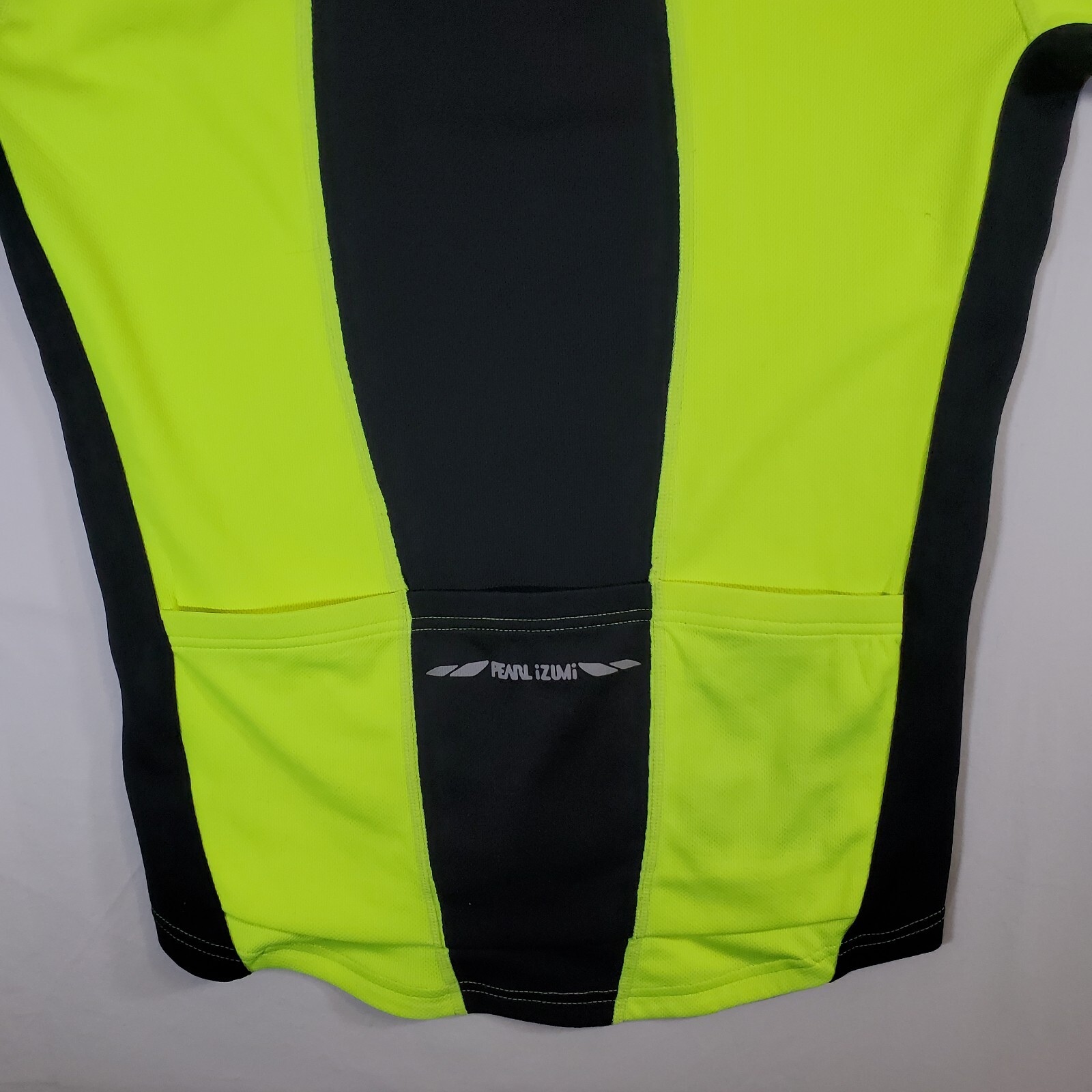 Pearl Izumi Neon Yellow Green Black 2009 Y2K Small Full Zip Cycling Jersey Shirt