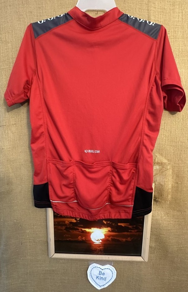 Pearl Izumi Select woman’s red cycling shirt L ¾ front zipper pockets Cambodia
