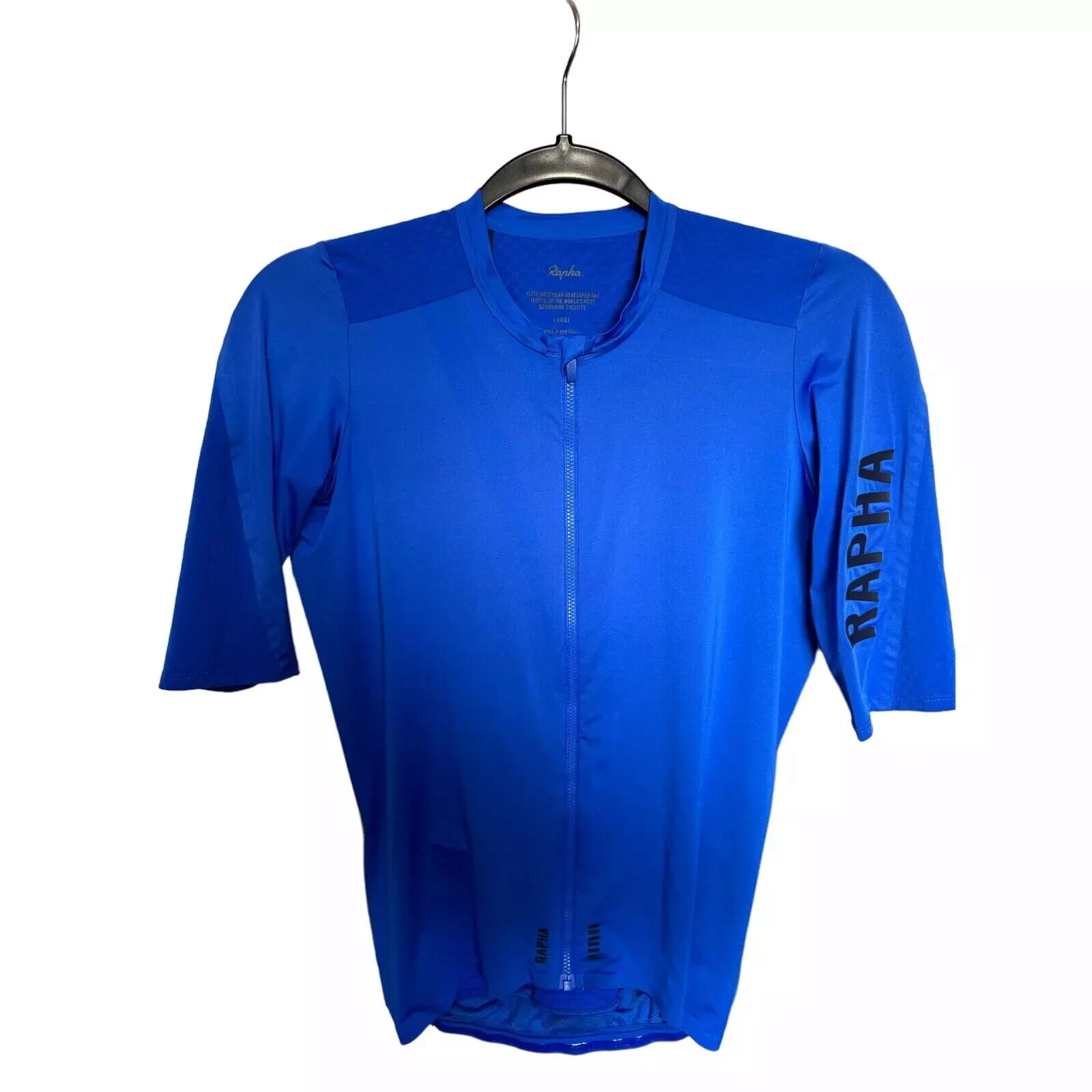 USED BLUE RAPHA SHORT SLEEVE CYCLING II AERO JERSEY PRO TEAM LIGHTWEIGHT LARGE