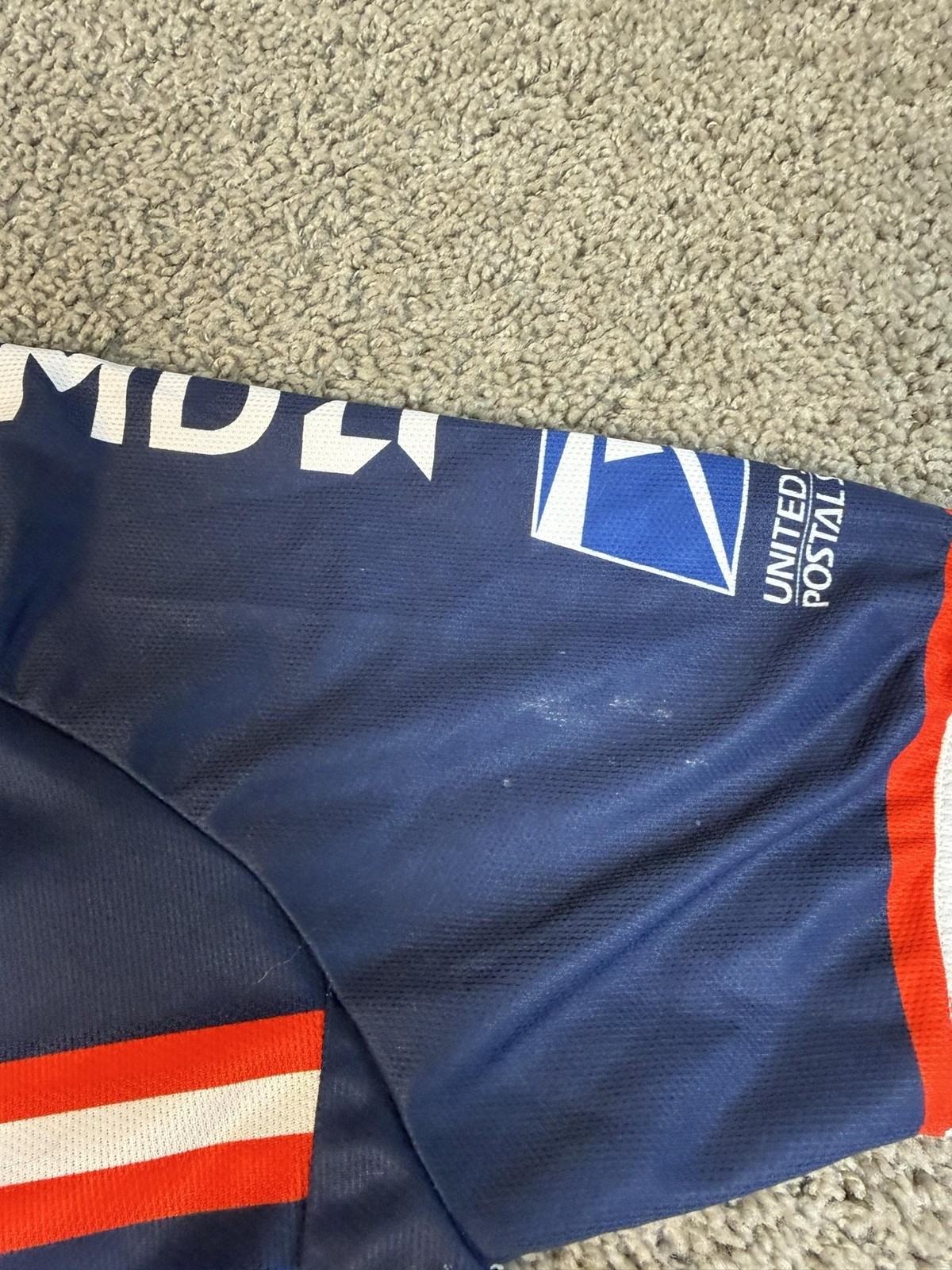 Vintage USPS Trek Cycling Jersey Mens M Blue Zip Pockets Moisture Wicking