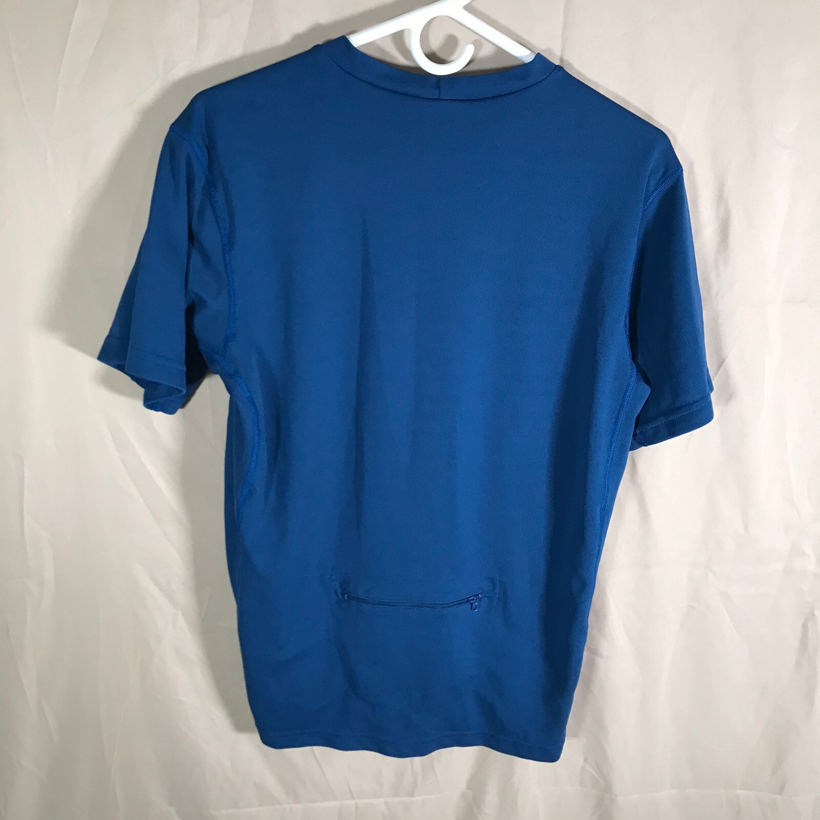 REI Cycling Jersey Shirt Dark Blue Pullover Back Pouch Pockets Med S/S Bicycle