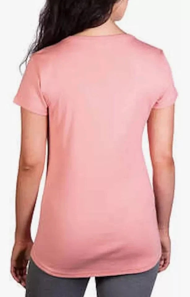 Kirkland Signature™ Ladies’ Pima Cotton Short Sleeve Pink XL T-Shirt Scoop Neck