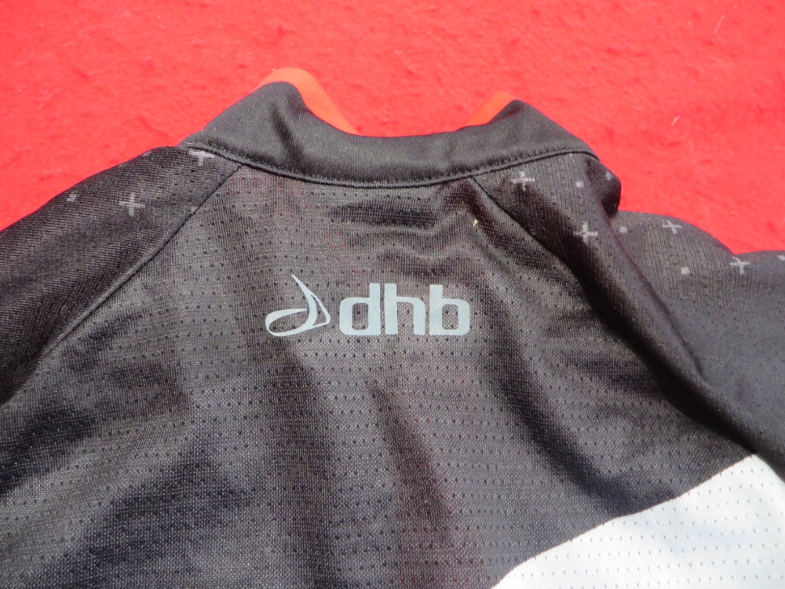DHB Mens Cycling Jersey and Bib Short Set – UK design – Black/Red/White – XS