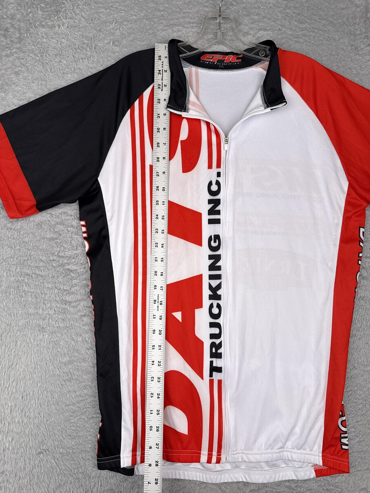 Epic Cycling Jersey Mens 2XL Red White DATS Trucking Short Sleeve Bike Shirt