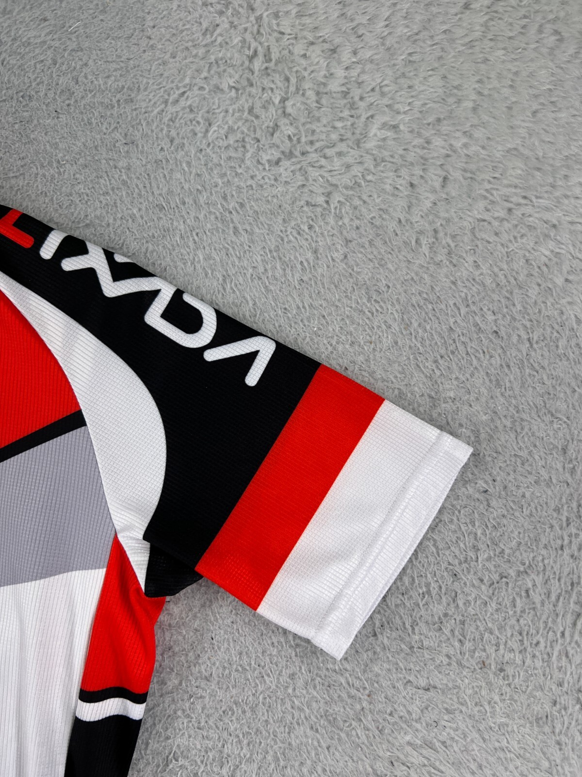 Lixada Cycling Jersey Adult Small Red Black White Full Zip 100% Polyester