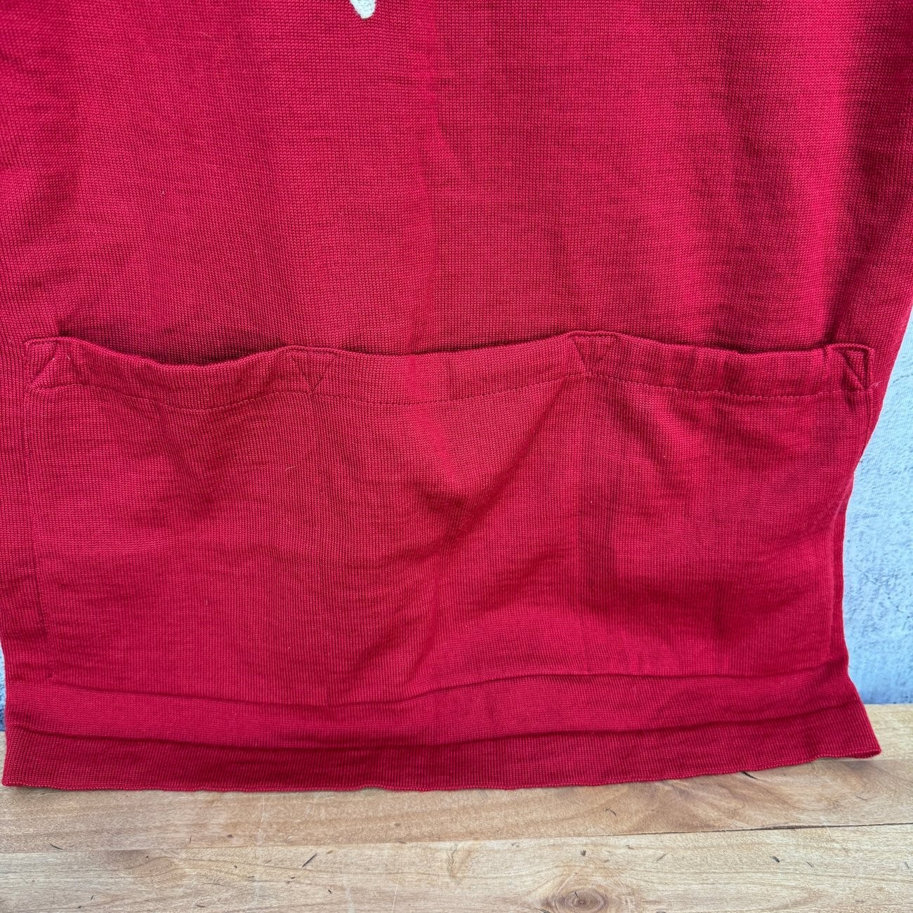 Woolistic House Industries Wool Small Red Vintage Short Sleeve Cycling Jersey