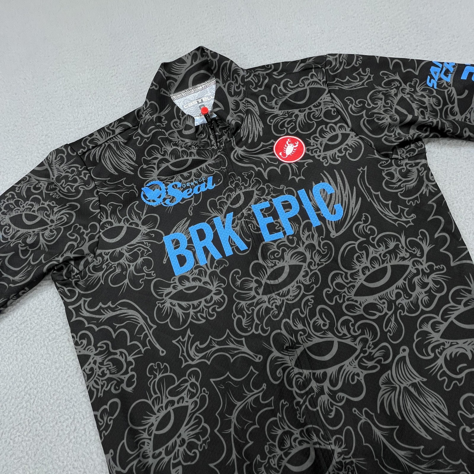 Castelli Cycling Jersey Mens M Black BRK Epic Full Zip Short Sleeve Bike Shirt