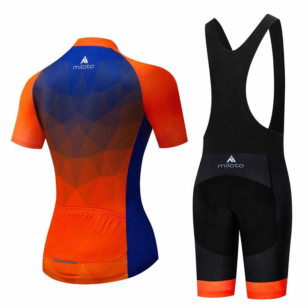 Miloto Women’s Cycling Jersey Short Sleeve and Bib Shorts Padded Bicycle Kit