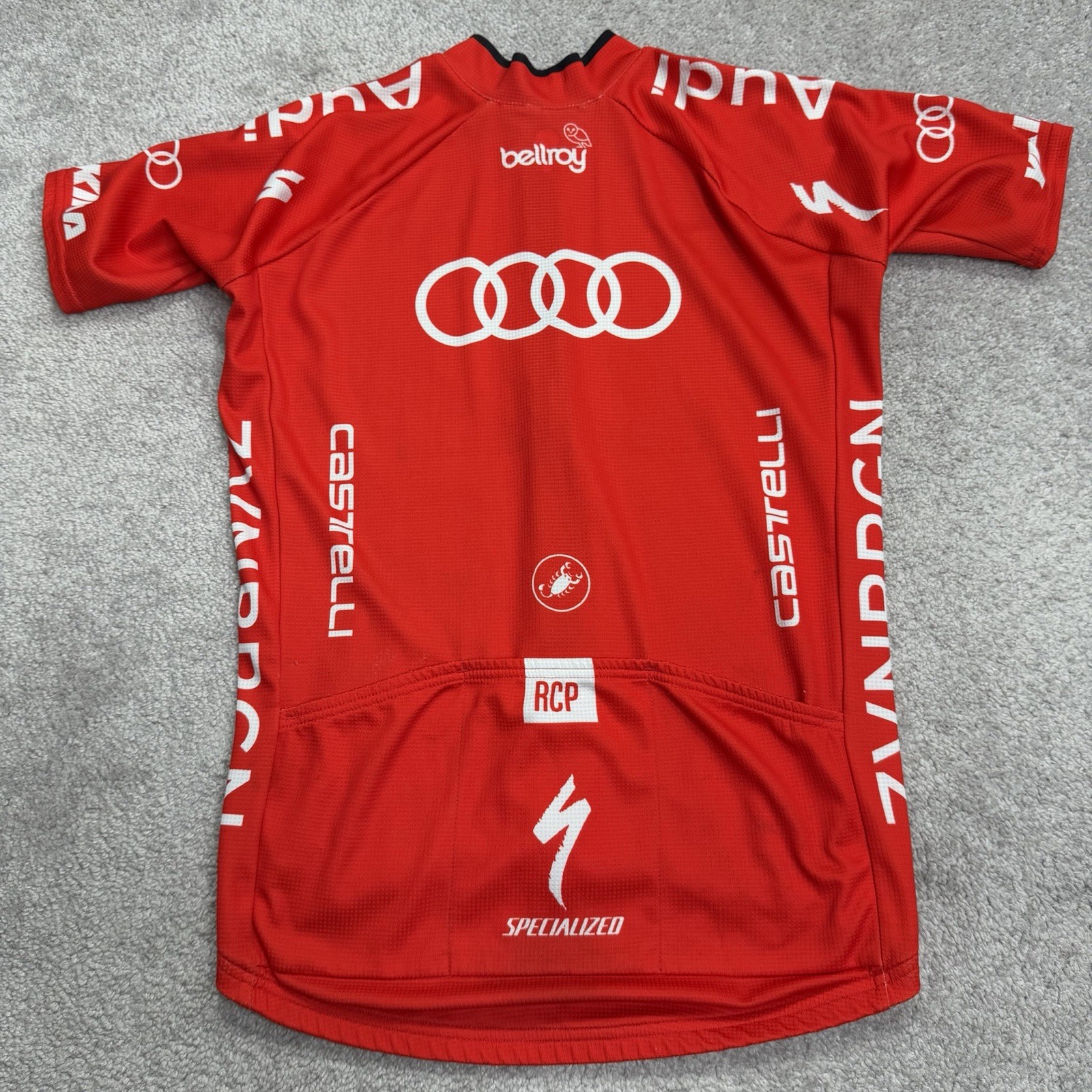 Castelli Audi Cycling Jersey Men’s Medium Red Full Zip