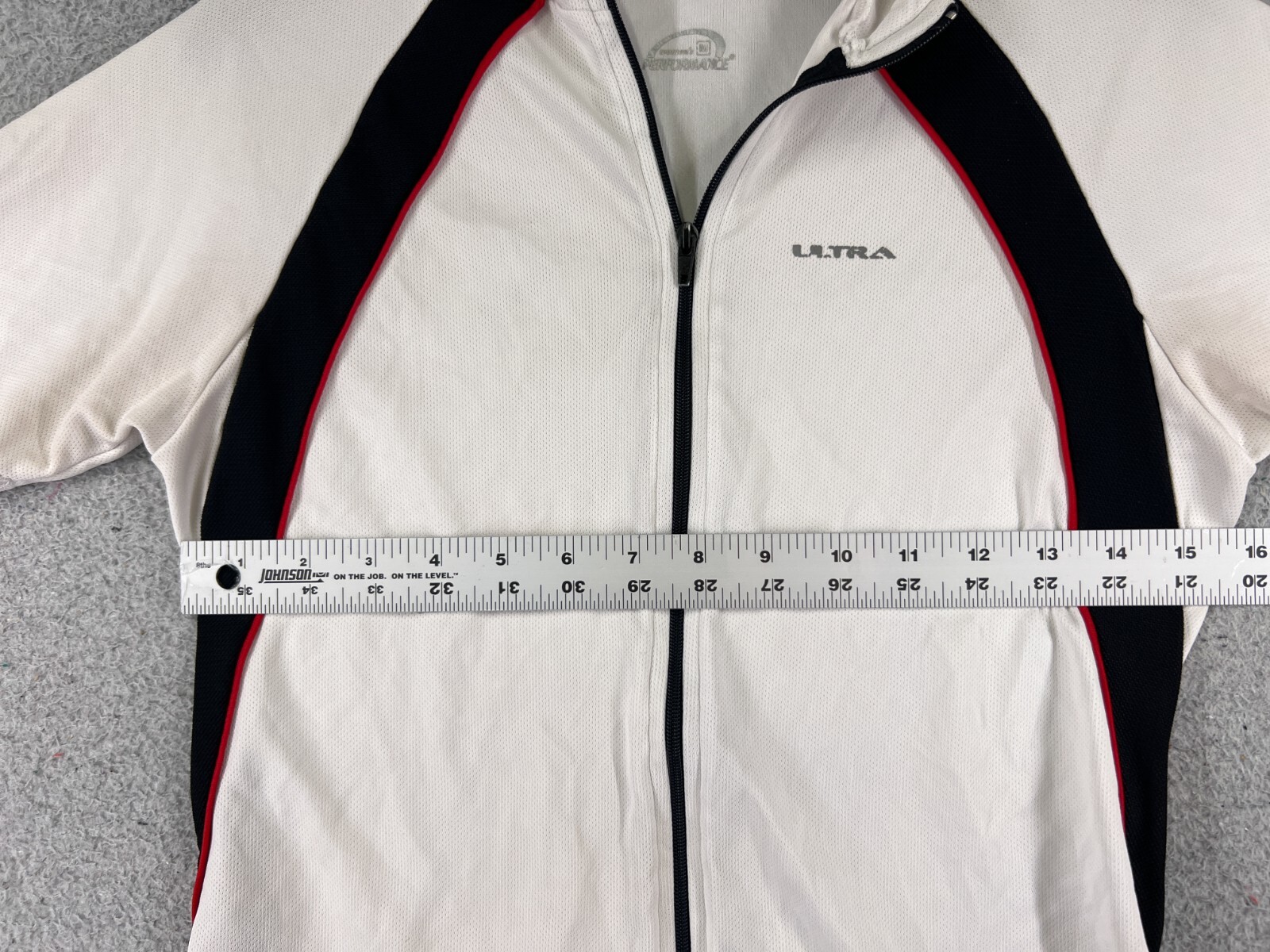 Performance Cycling Jersey Womens Medium White Black Full Zip 100% Polyester