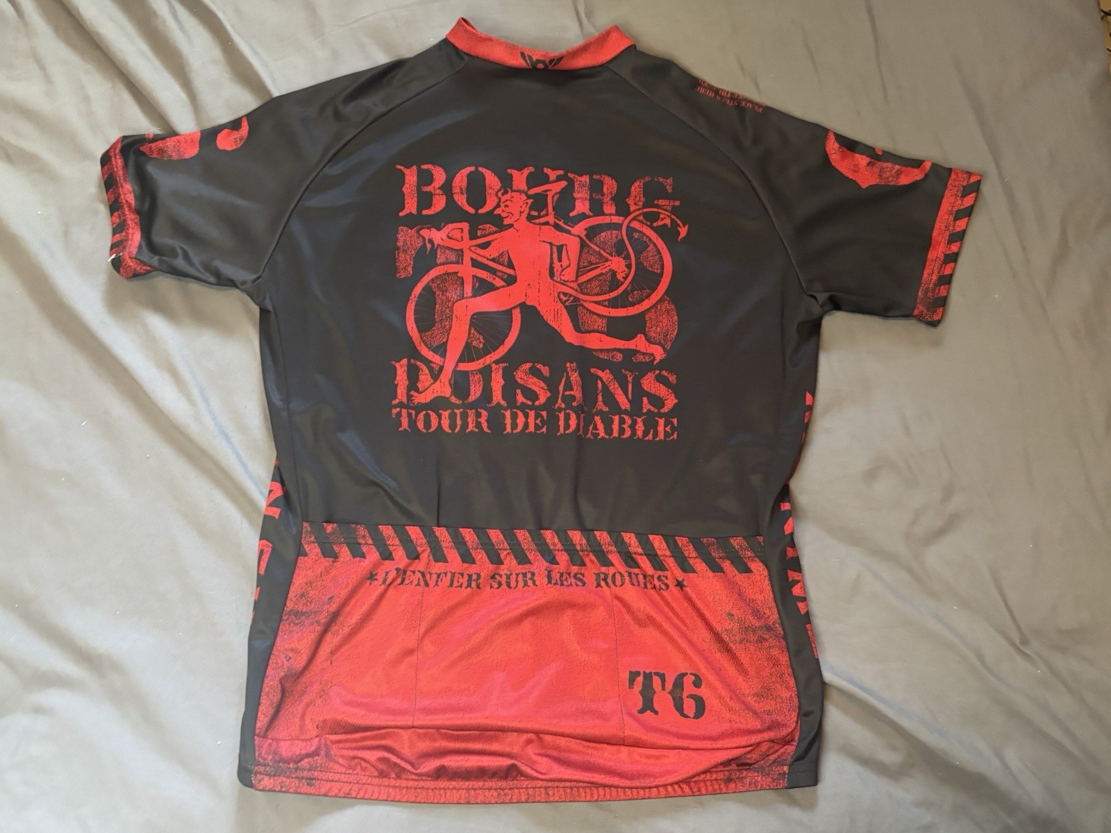 Vintage Twin Six Cycling Jersey Size 2XL Black Red 90s USA Tour De Diable