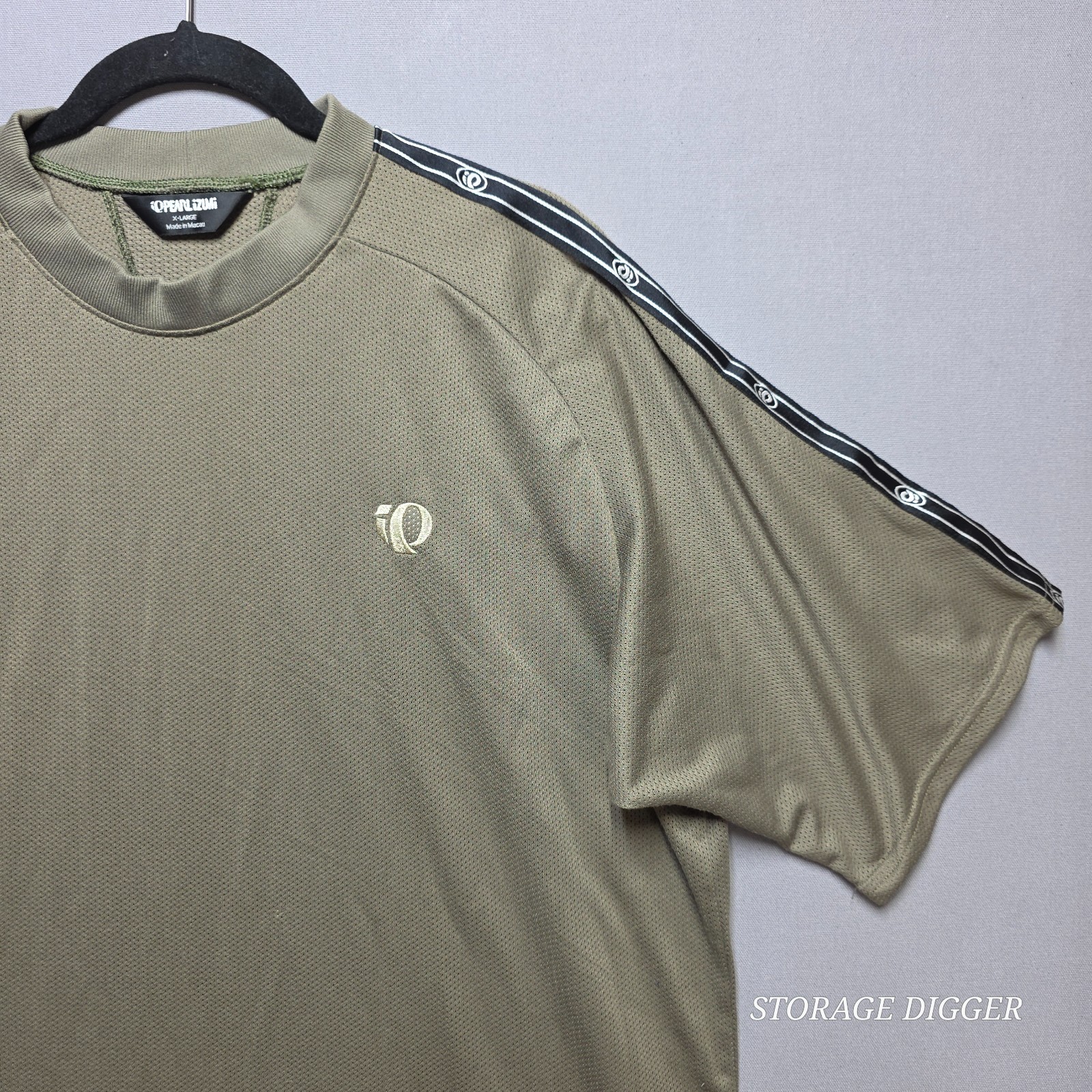Pearl Izumi Cycling Shirt Mens XL Olive Green Mesh Raglan Sleeve Performance