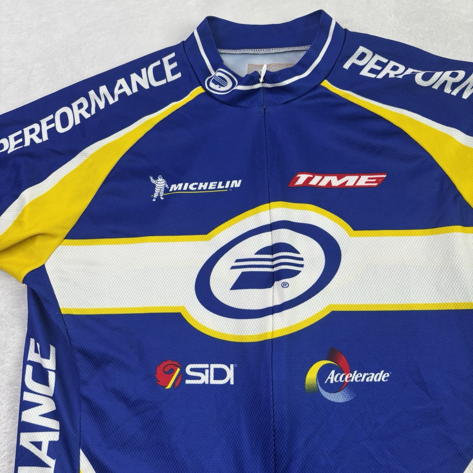 Michelin Performance Blue SS Airies Micro Full Zip Cycling Jersey Men’s Large