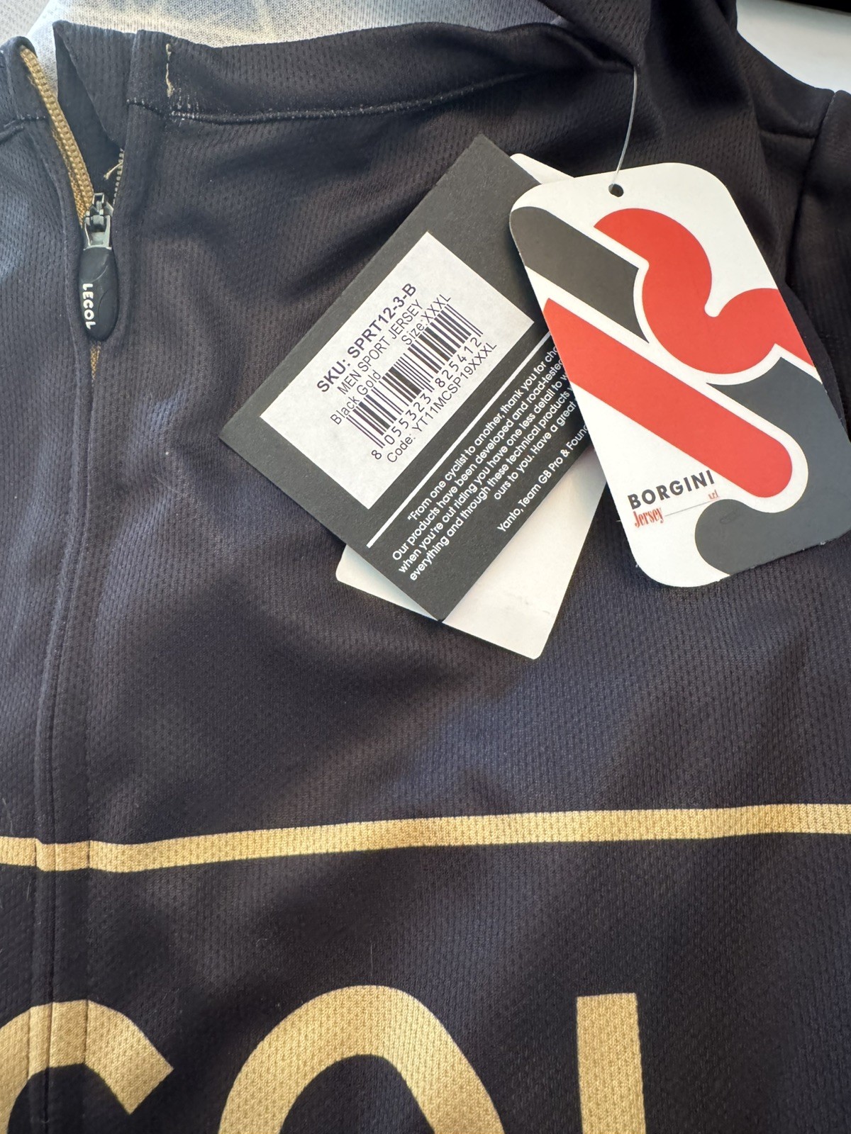 LE COL Sport Jersey – Black/Gold – New w/Tags! – XXXL