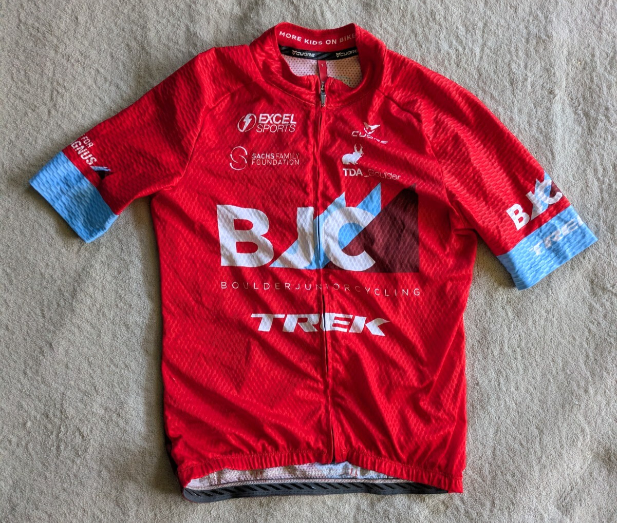 CUORE Cycling Jersey Womens Small Race Cut Trek Red Blue