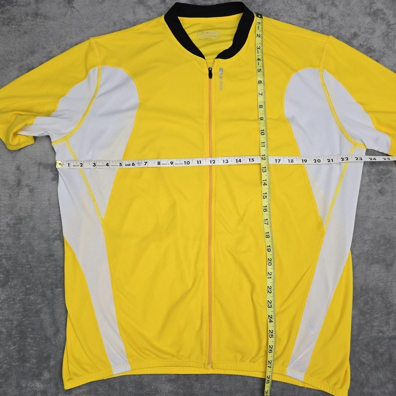 Sugoi Cycling Jersey 2XL Yellow White Short Sleeve Full Zip Polyester Bike Shirt
