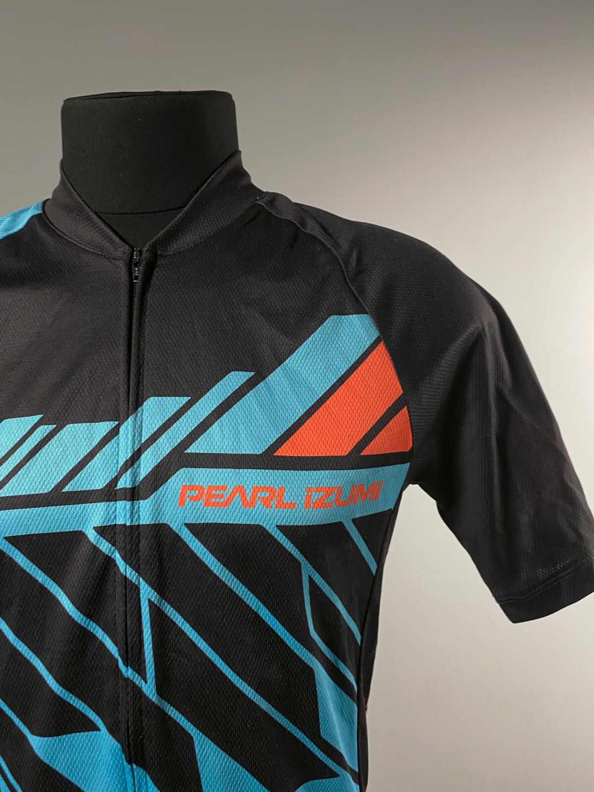 Pearl Izumi Cycling Jersey Mens Black Blue Full Zip Track Activewear Top Size M