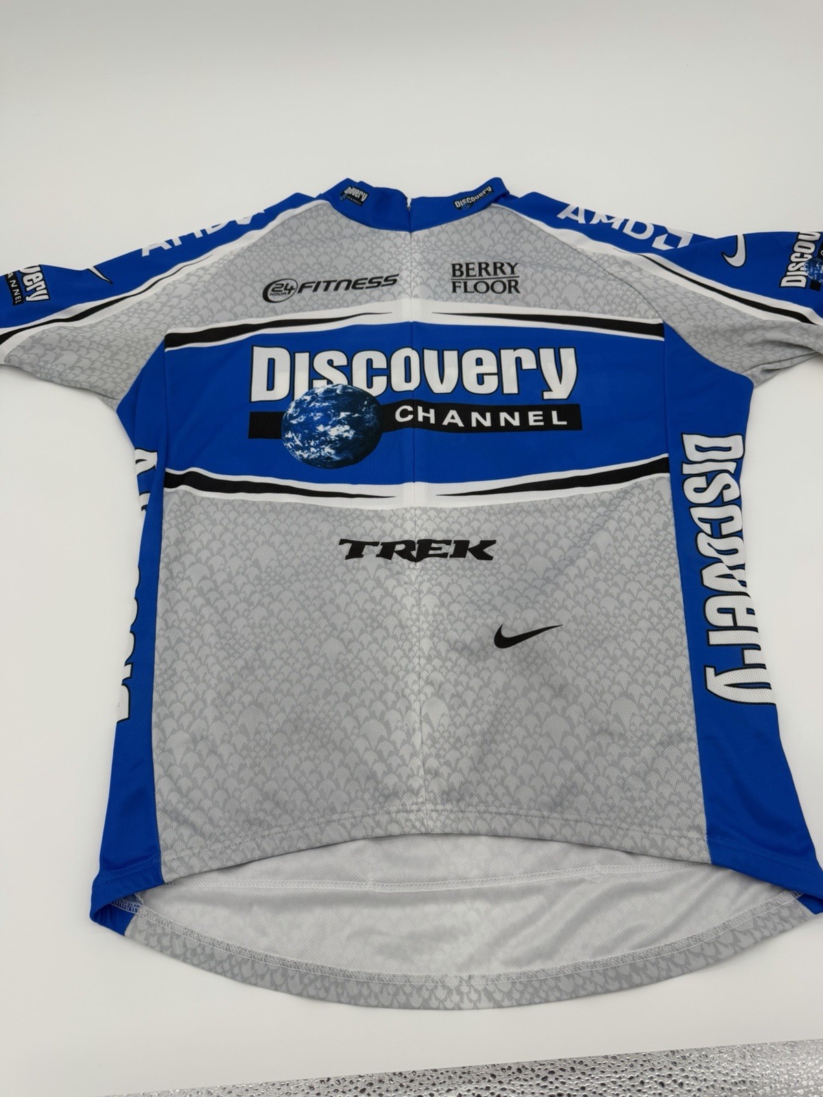 NIKE CYCLING JERSEY DISCOVERY CHANNEL SHORT SLEEVE ZIP MENS XL ITALY EUC