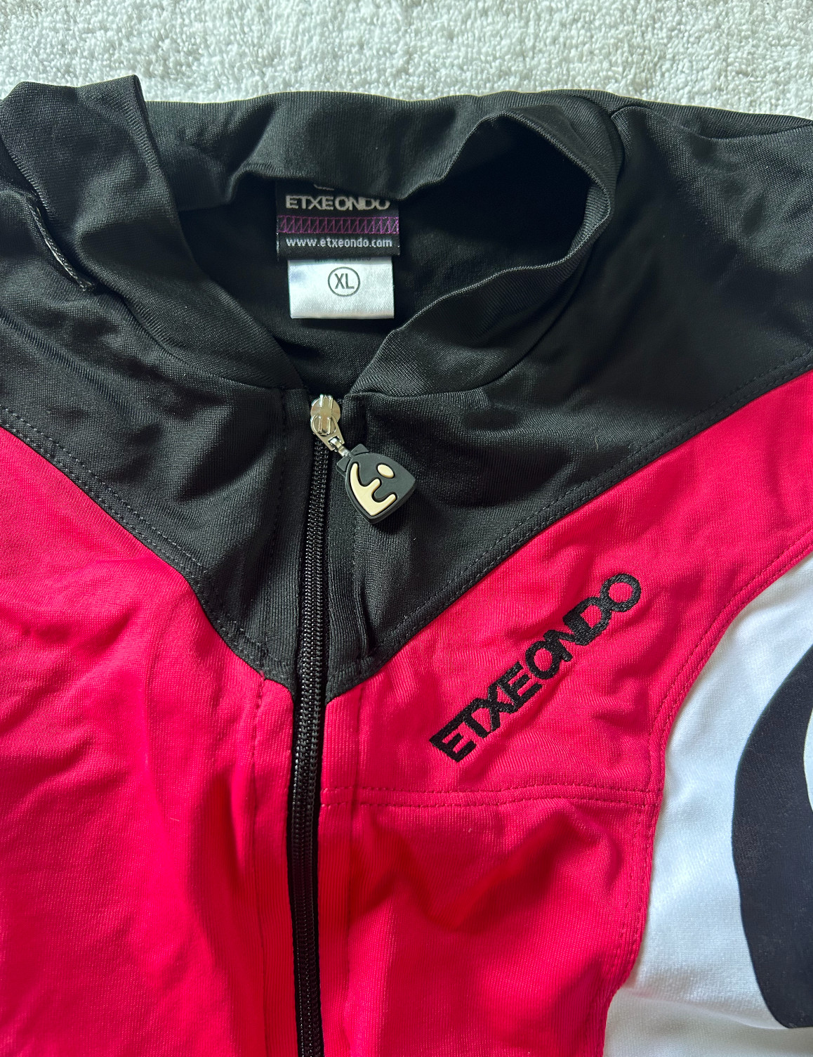 Women’s CYCLING Jersey Sleeveless ETXEONDO Aroa in Black/White/Pink