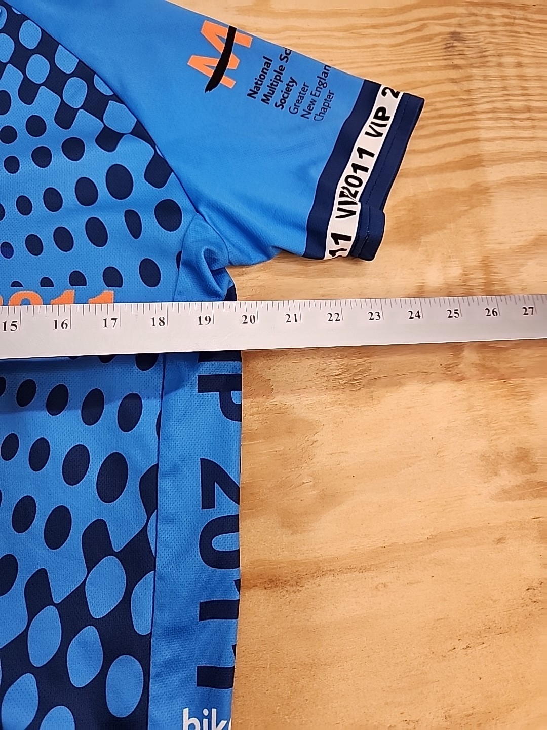 Bike MS Multiple Sclerosis Graphic Blue V-Gear Bicycle Jersey Mens Large