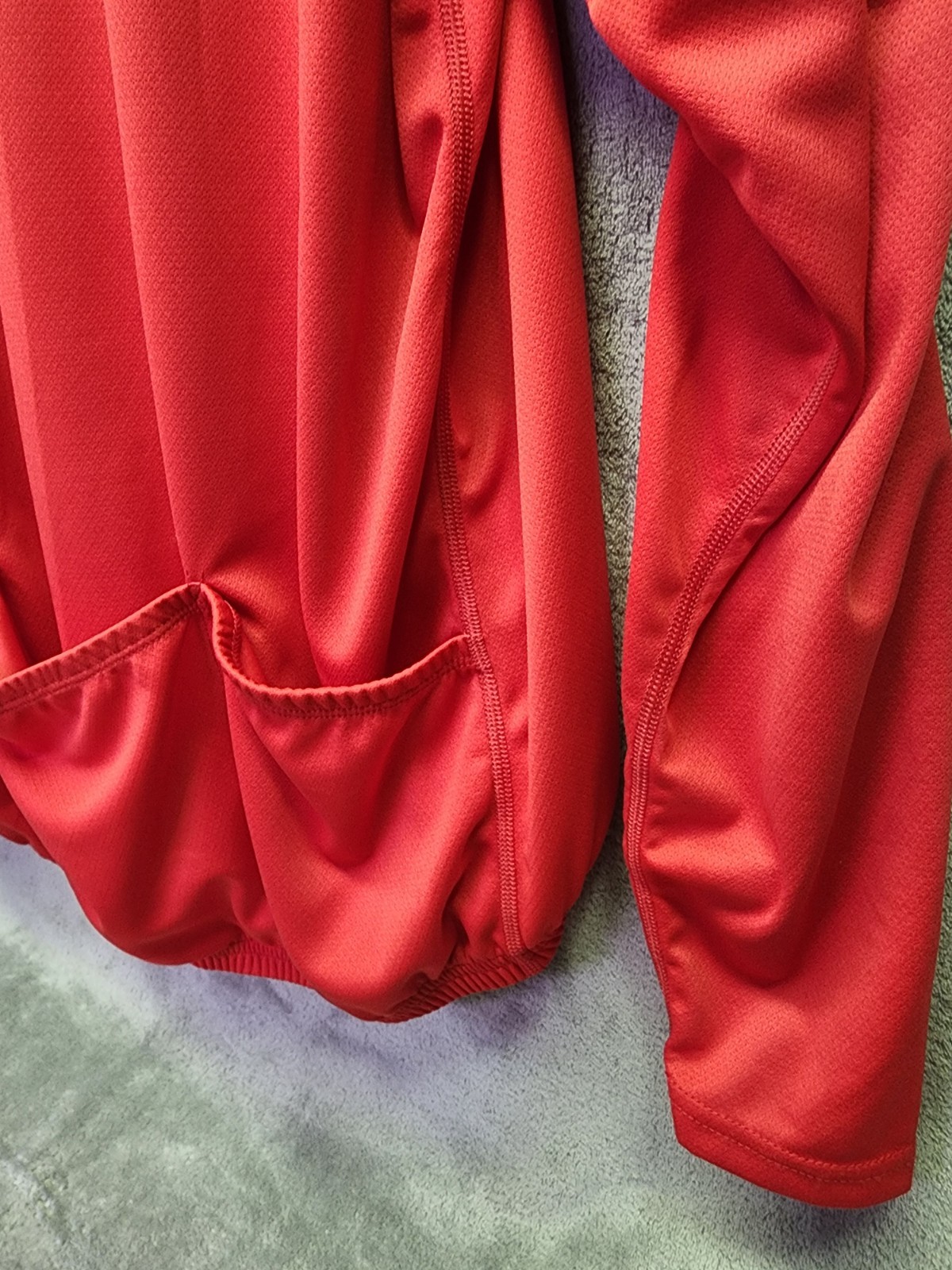 Canari Cycling Jersey Mens XL Red And Black Long Sleeve Quarter Zip Rear Pocket