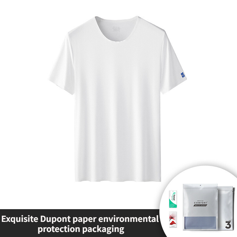 Solid Color Basic Tee Comfortable for Spring Summer Men’s Short Sleeve T-shirt