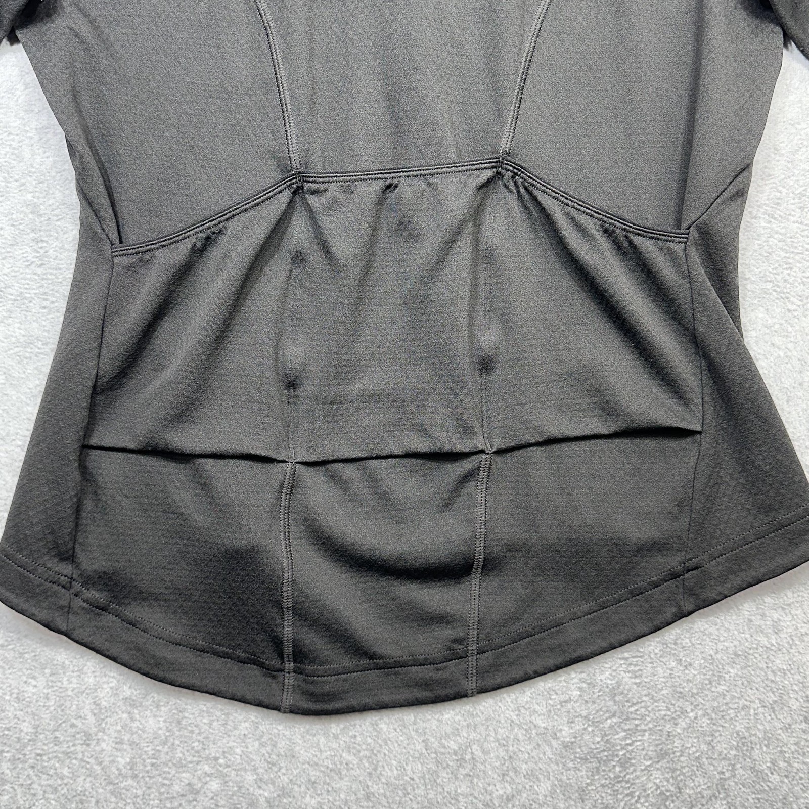 Patagonia Capilene Midweight Cycling Jersey Womens Large Black 1/2 Zip Pockets