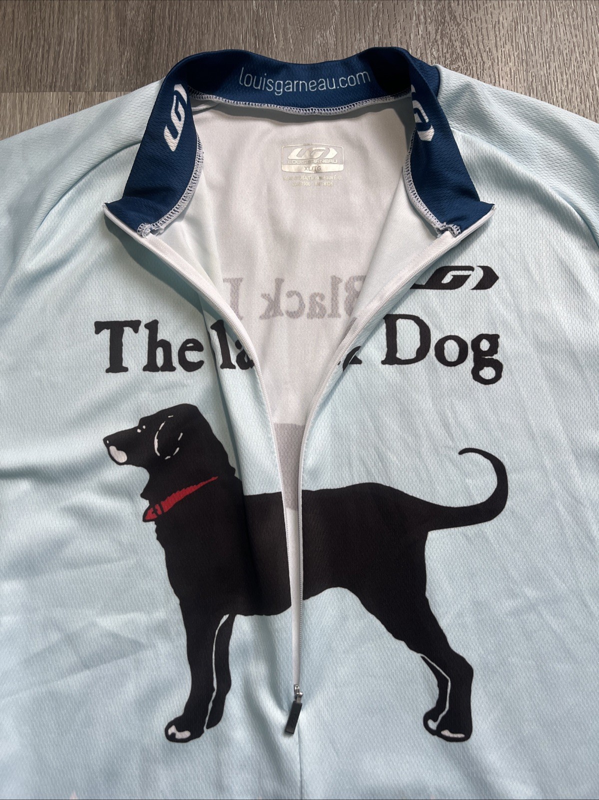 LIMITED EDITION Louis Garneau THE BLACK DOG 1/2 Zip SS Cycling Jersey BLUE XL