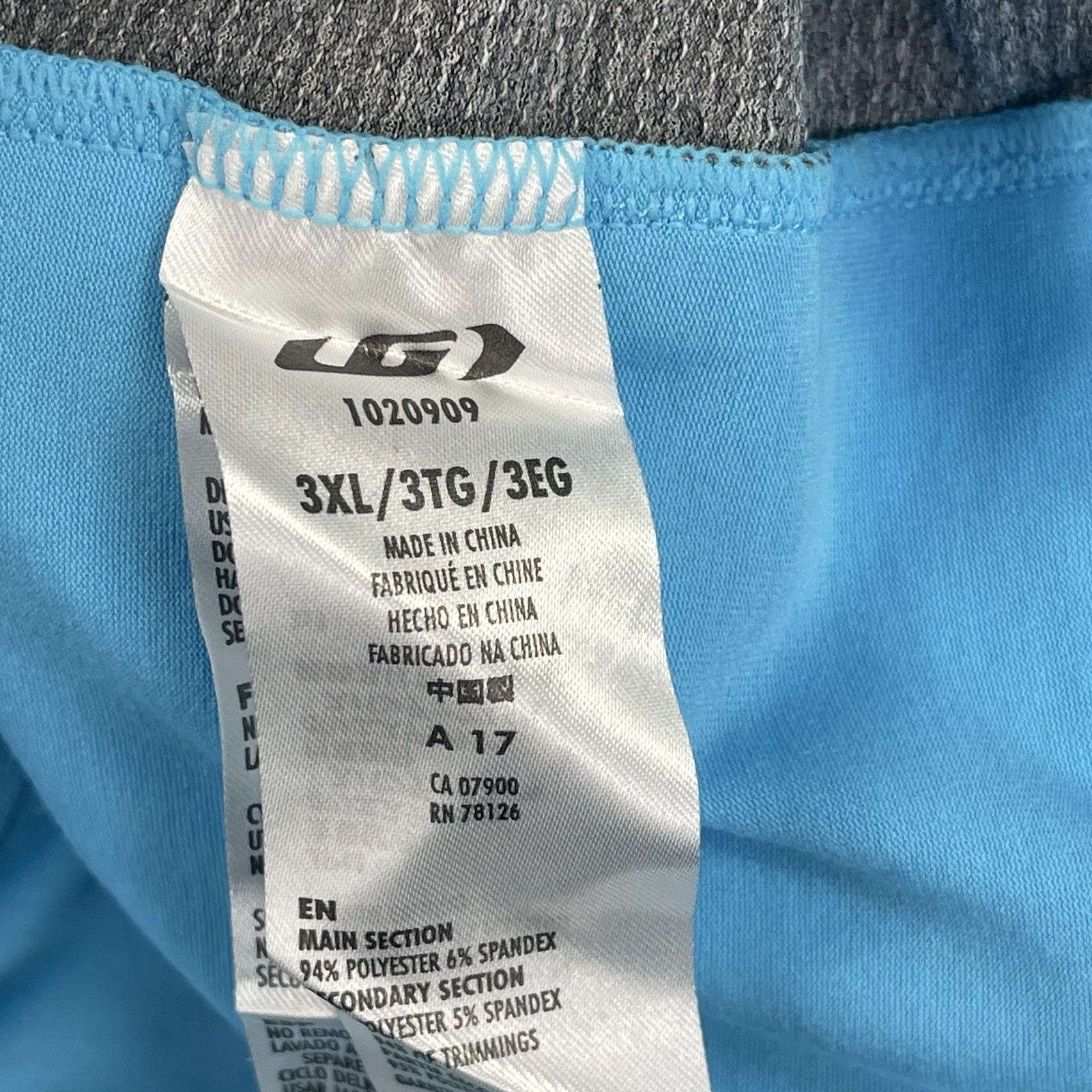 Louis Garneau Cycling Jersey Mens 3XL Blue Short Sleeve Full Zip Lemmon 2 NWT