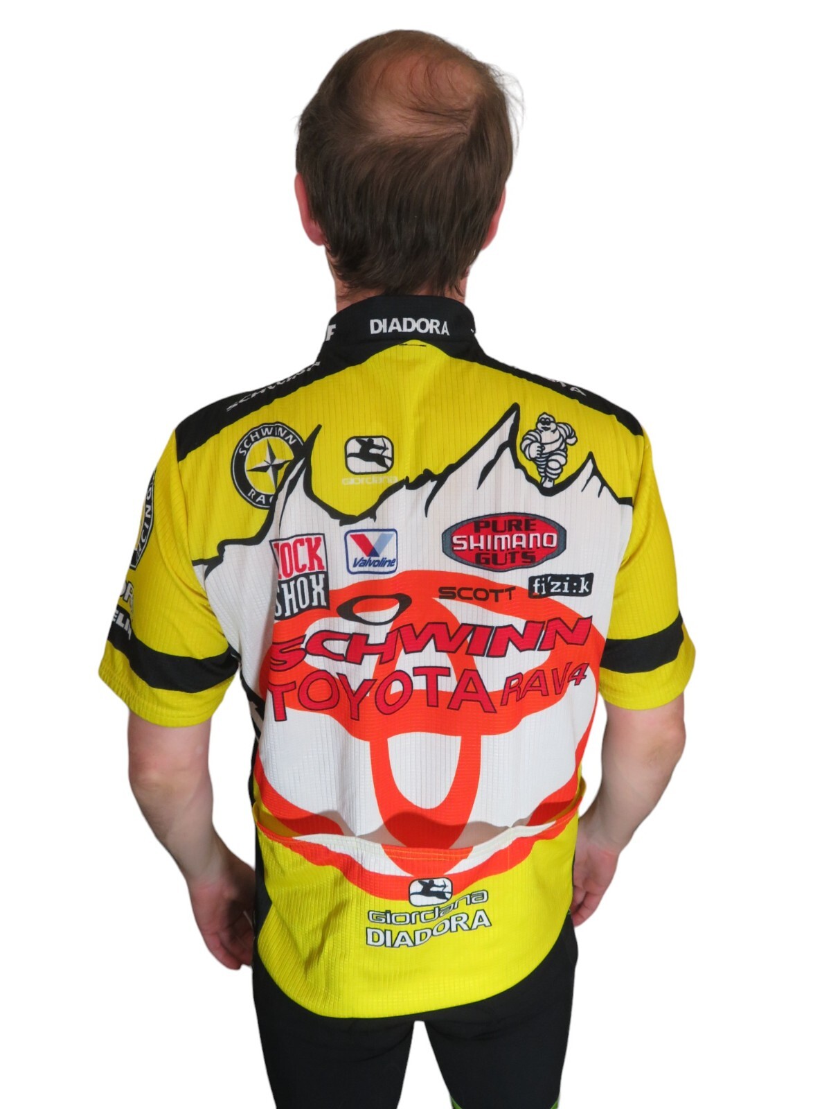 Vintage 90s Schwinn Toyota Giordana Diadora Pro Cycling Bike Jersey Mens XL 44
