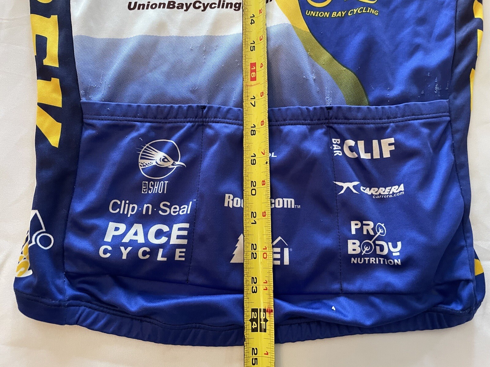 Bicycle Bike Jersey Full Zipper Short Sleeve Summer Ashmead College BLUE