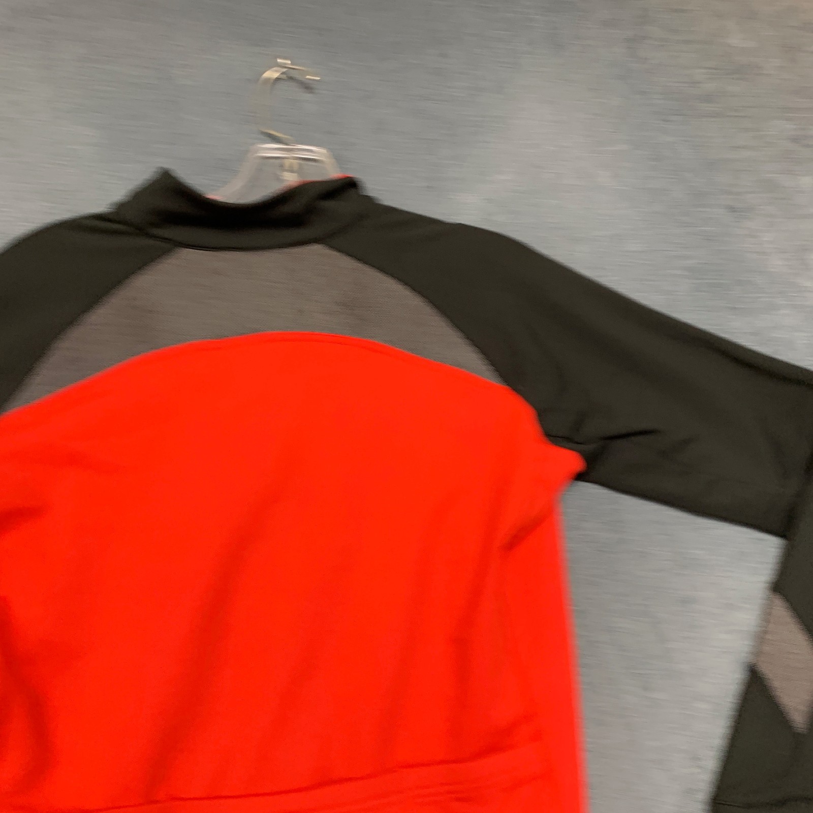 Pactimo Cycling Jersey Mens Small Black Red Raglan Sleeve Mock Neck Full Zip